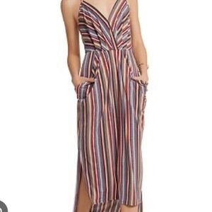 BCBGeneration Strapless Dress with Colorful Stripes